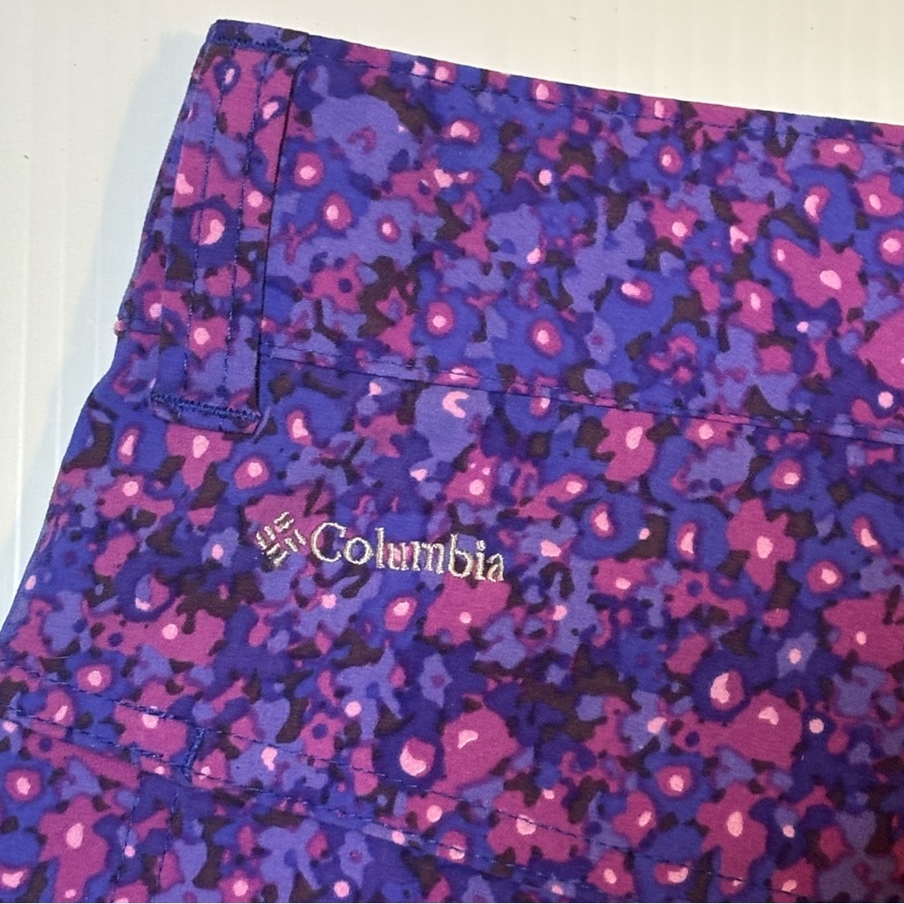 Columbia Arrowhead Floral Print Shorts Purple Blue 2 - Picture 8 of 8